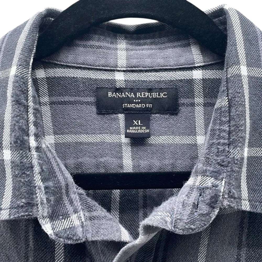 Banana Republic Flannel Shirt‎ Gray XL